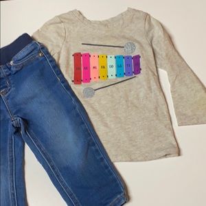 18 mo Cat & Jack gray tee and jeans